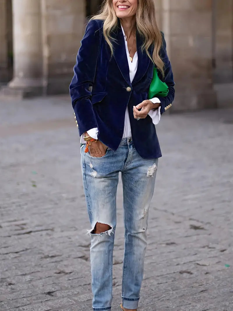 Isla - Elegante fluwelen blazer