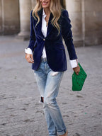 Isla - Elegante fluwelen blazer
