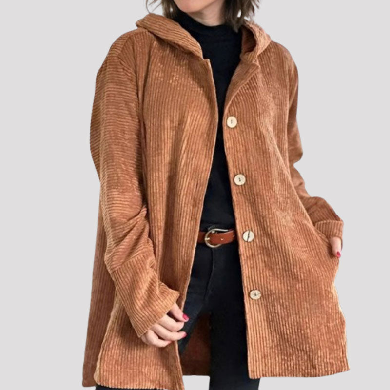 Jaze - Lässige Cord-Hoodie-Jacke für den Herbst