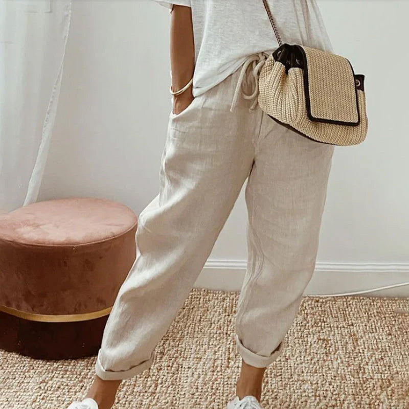 Hose reine Baumwolle einfarbig