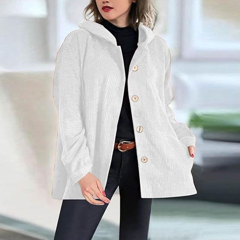 Jaze - Lässige Cord-Hoodie-Jacke für den Herbst