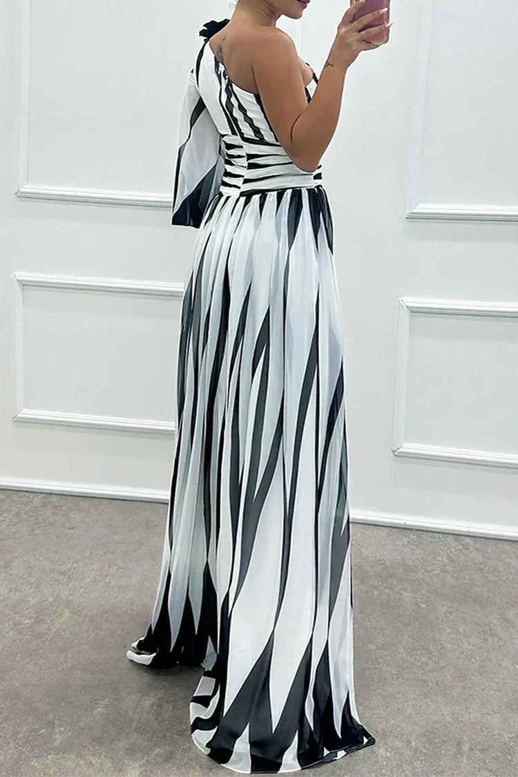 Fenna™ - Elegante Lange Kleid mit Einem Schulter