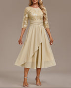 Elin™ - Champagnerkleid mit zarten Stickereien