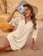 Megan | Luftiges Strand-Hemd mit verstellbarer Taille