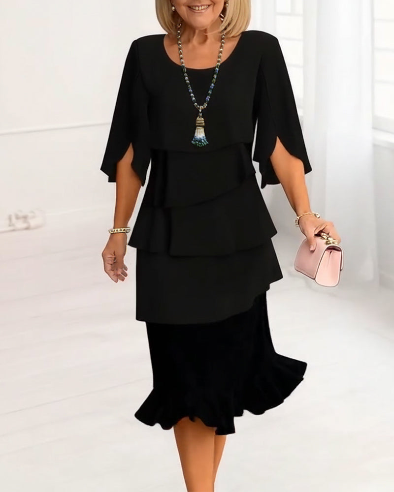 Patricia™ - Elegantes Komfort-Rüschkleid