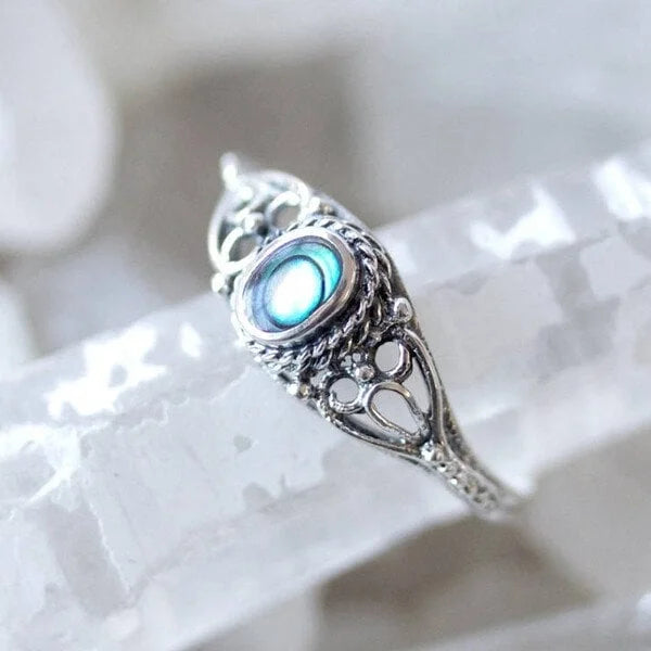 Regenboog Schelp Filigraan Design Ring