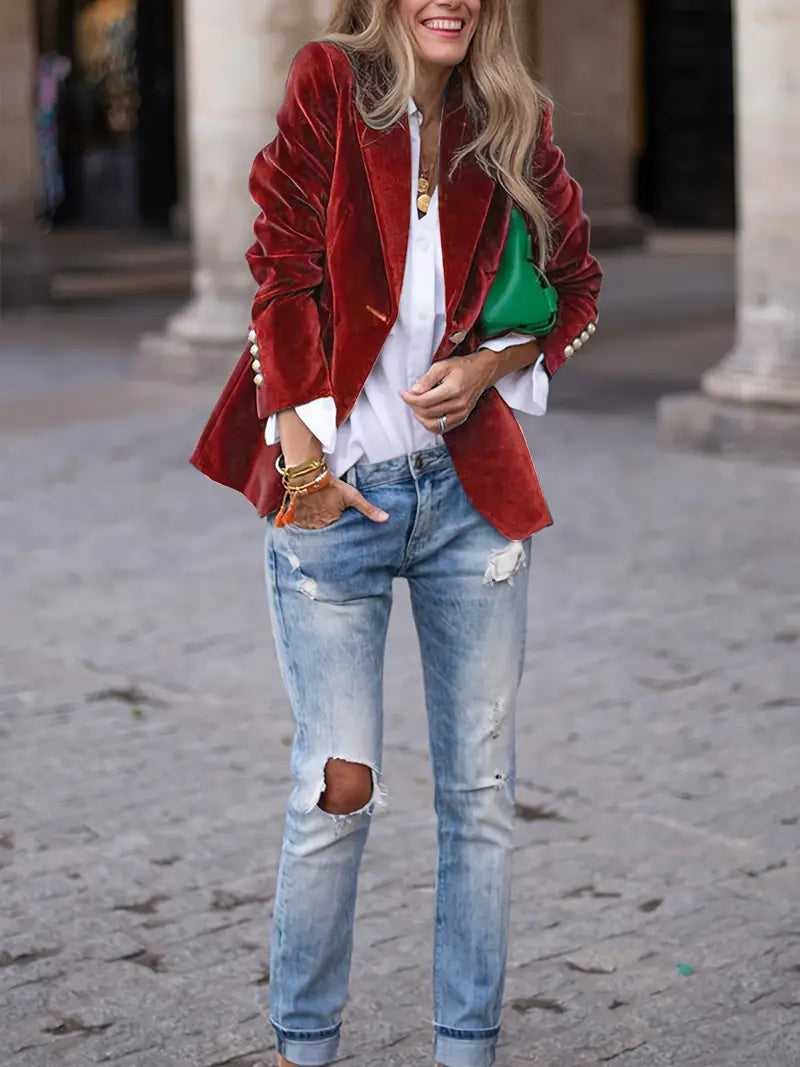 Isla - Elegante fluwelen blazer