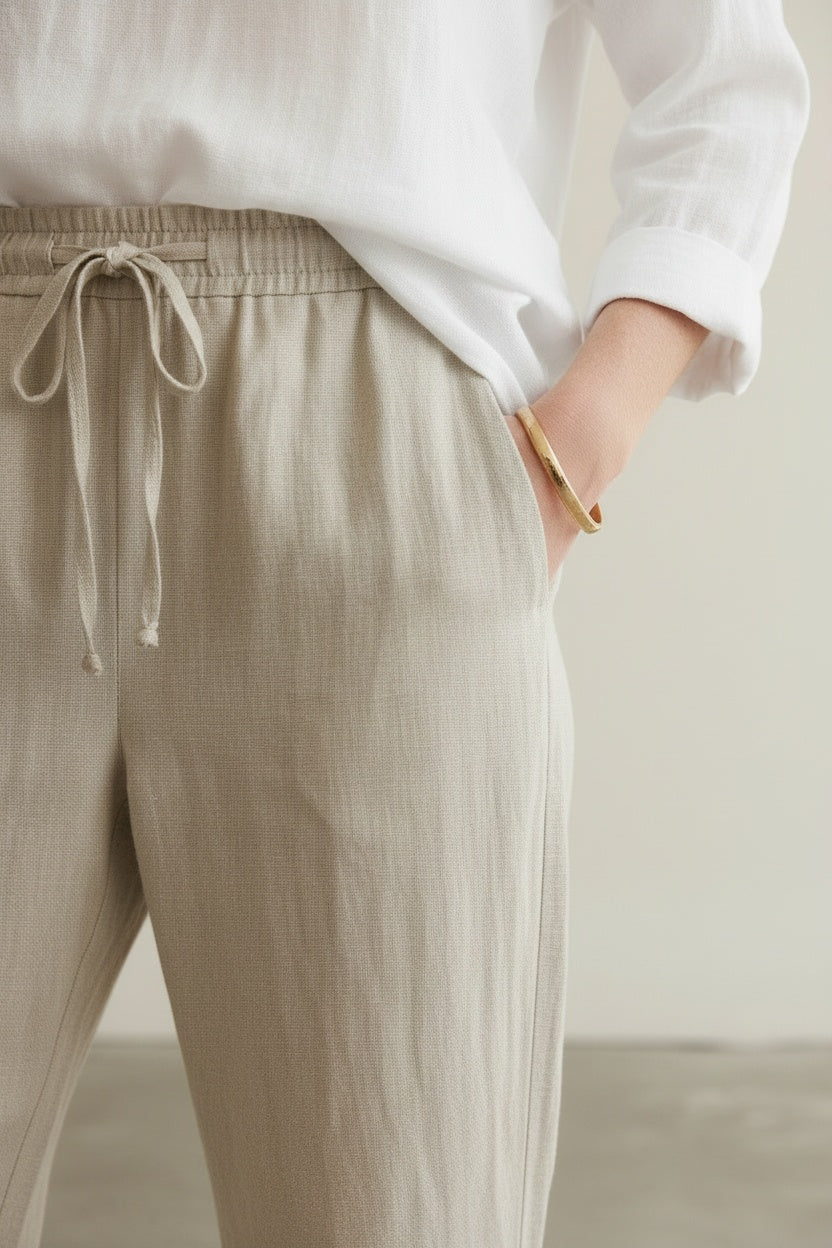 Detail shot of Hose reine Baumwolle einfarbig