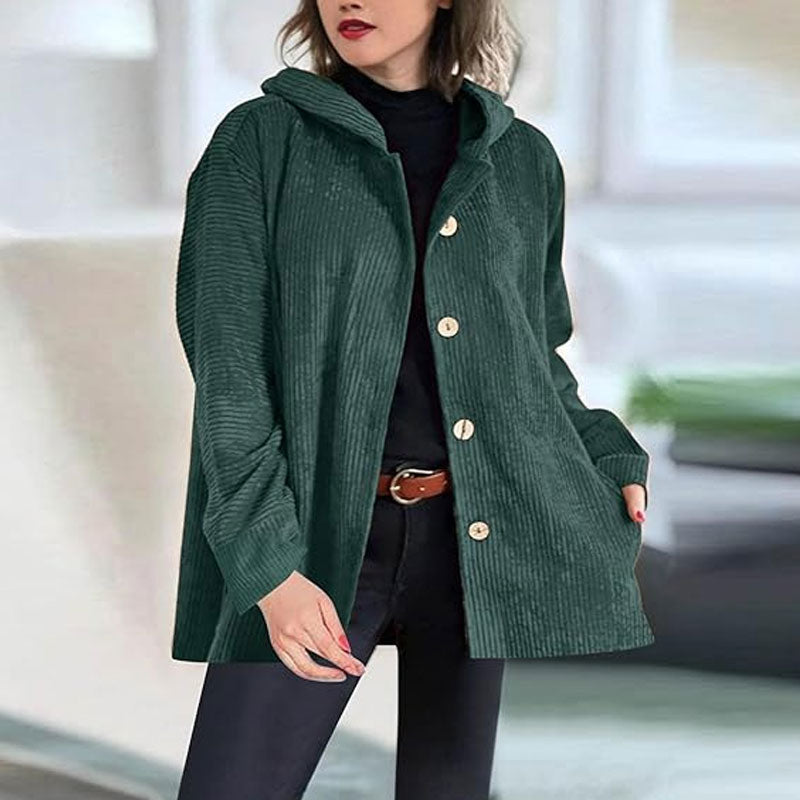 Jaze - Lässige Cord-Hoodie-Jacke für den Herbst