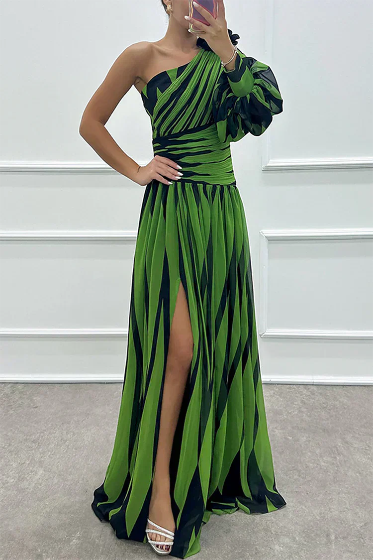 Fenna™ - Elegante Lange Kleid mit Einem Schulter