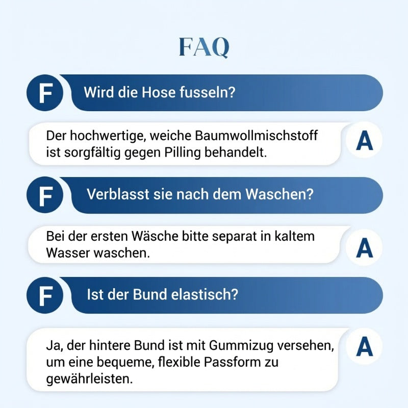 Bequeme blau gestreifte Hose mit Seitentaschen