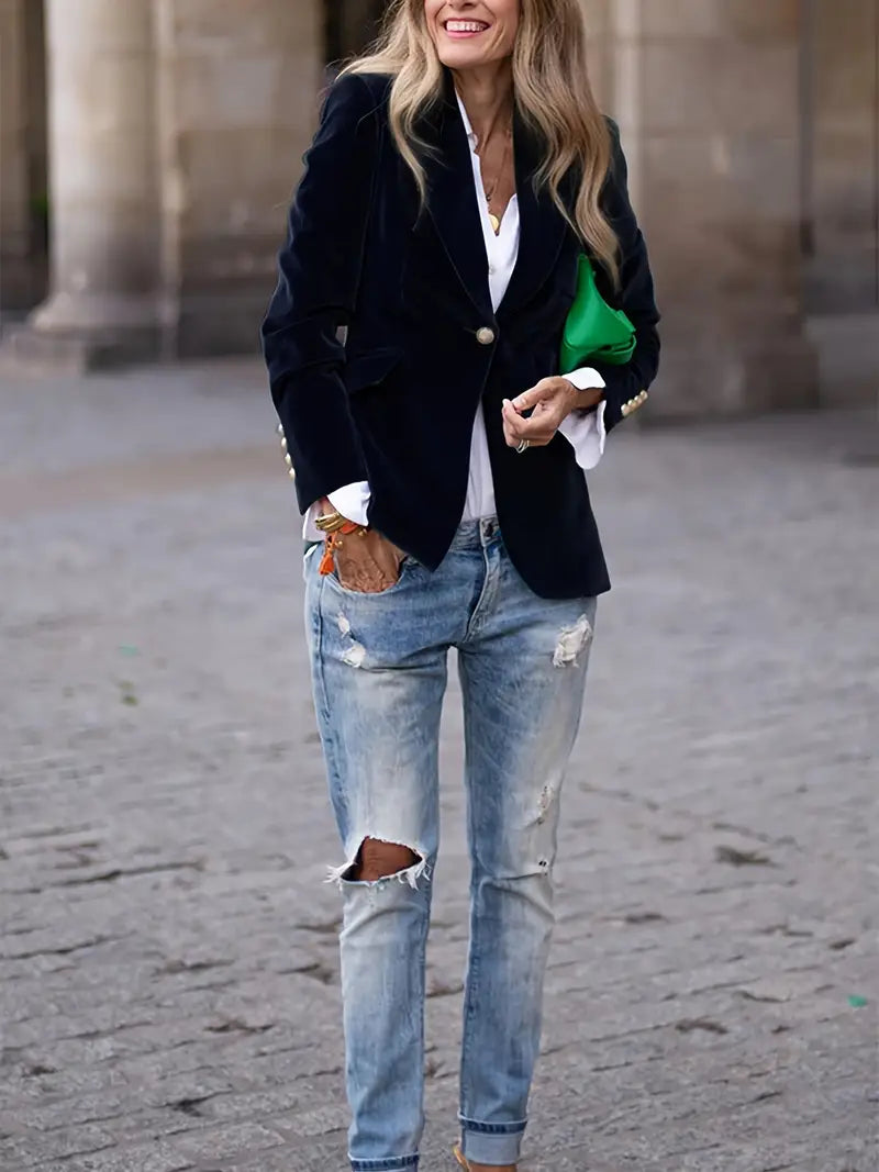 Isla - Elegante fluwelen blazer
