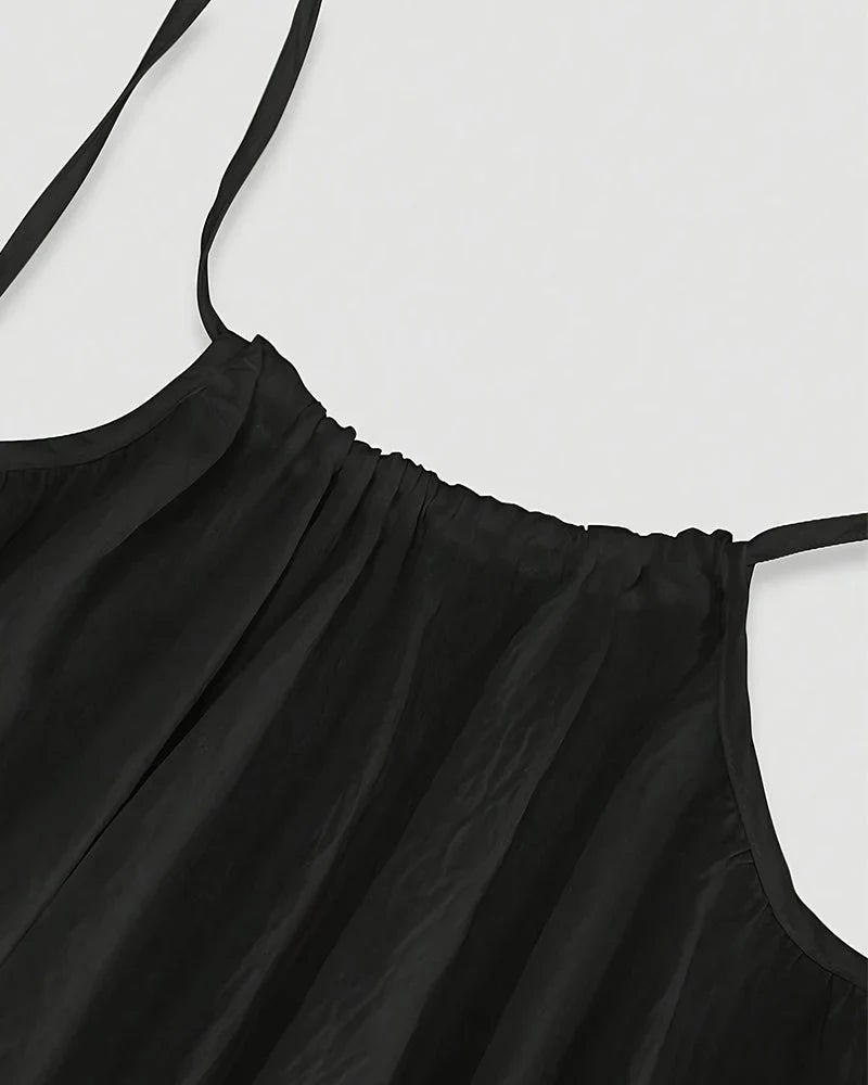 Einfarbiges rückenfreies Cami-Kleid für Damen