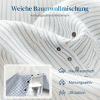 Bequeme blau gestreifte Hose mit Seitentaschen