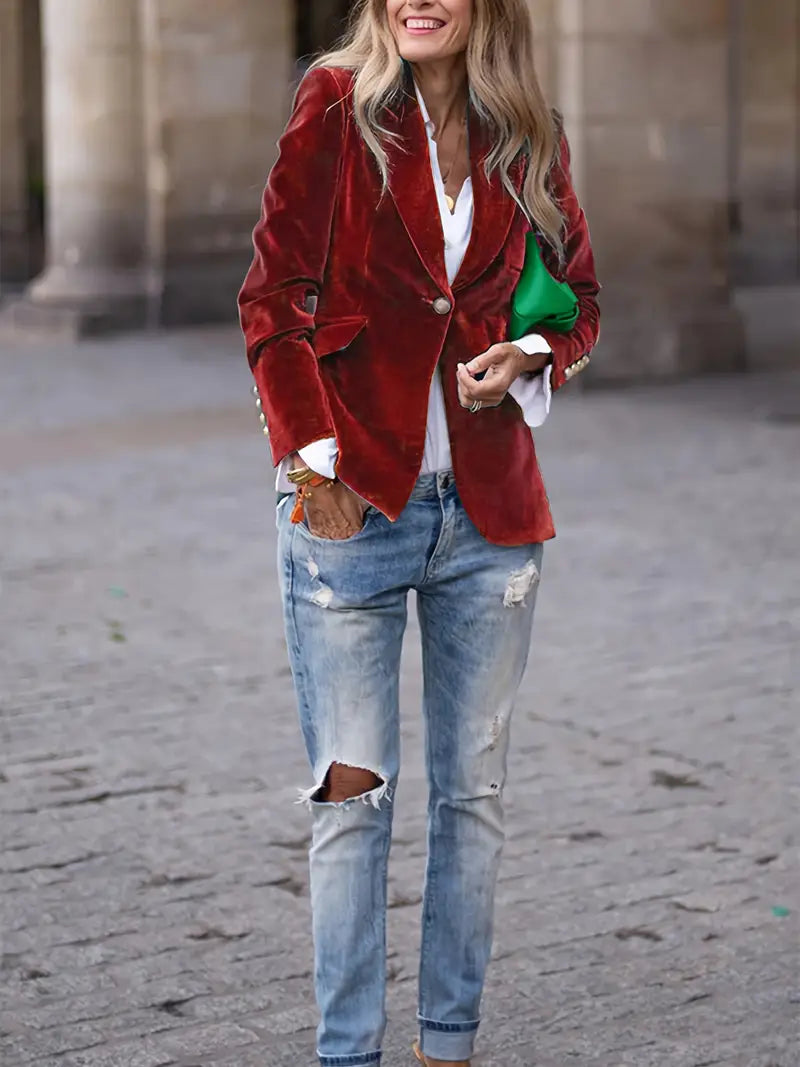 Isla - Elegante fluwelen blazer