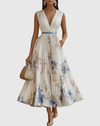 Siena™ - Elegante Plissee Maxi Kleid