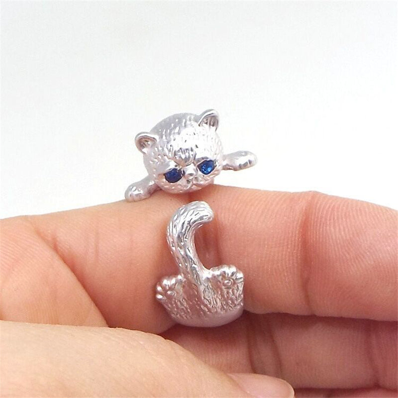 925 Sterling Zilver Verstelbare Kitty Ring