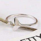 Ring van 925 sterling zilver met dolfijnenstaart en verstelbare zirkonia