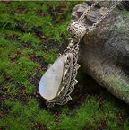 Maansteen ketting in vintage zetting