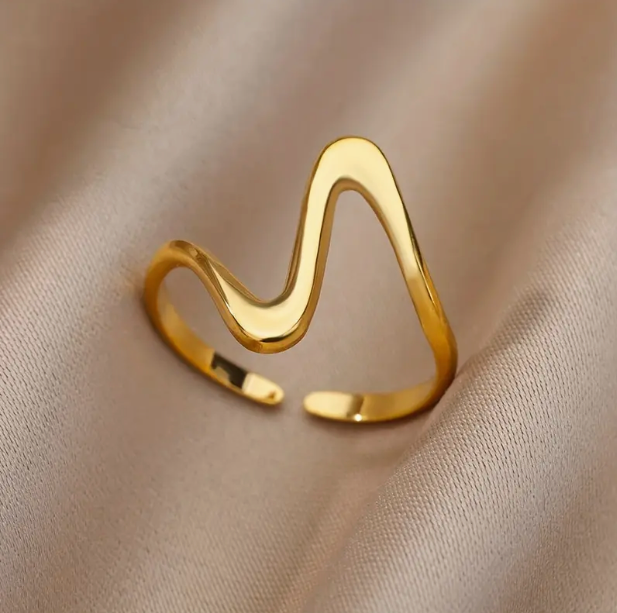 Wellen Designerring 18 Karaat Goud