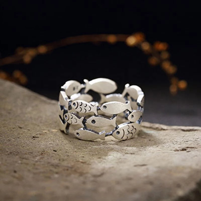 Ring vis van zilver