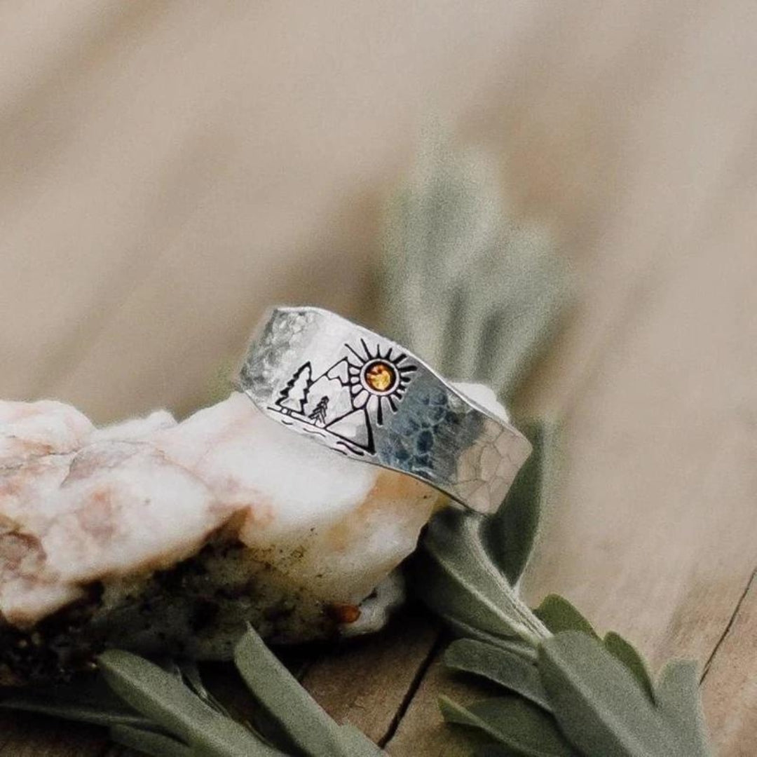 Zon & Berg Zilveren Ring