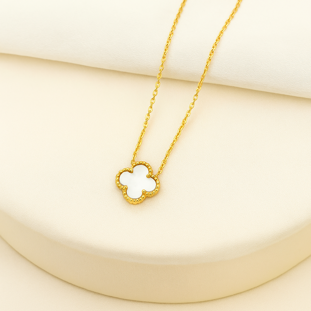Gouden klavertjevier ketting