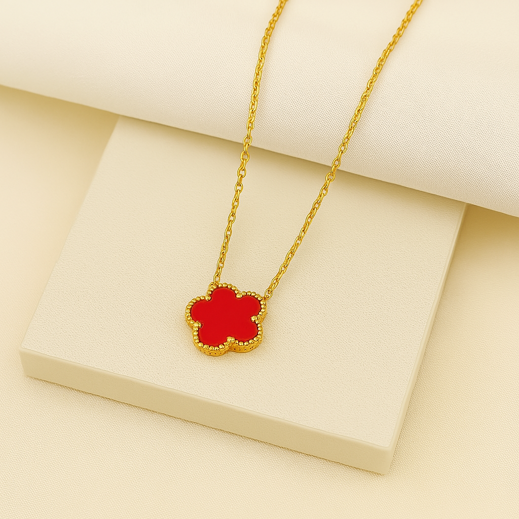 Gouden klavertjevier ketting