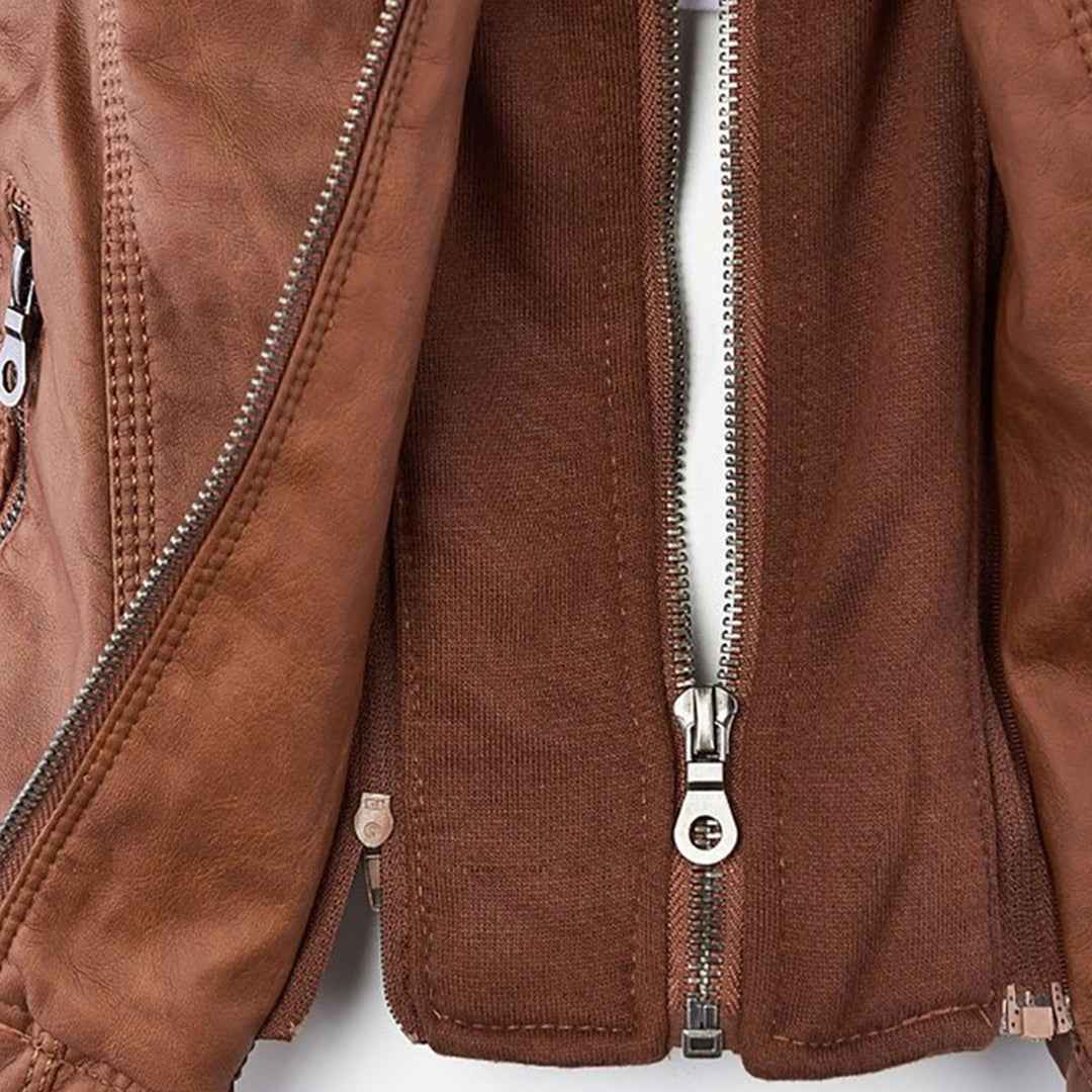 Gia - Leren bikerjack