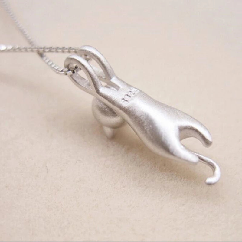 925 Sterling Zilver Speelse Kitty Halsketting