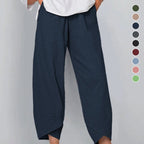Vintage-Hose mit asymmetrischem Gummibund und Taschen – Einzigartiges Design, bequeme Passform und funktionaler Stil🌸