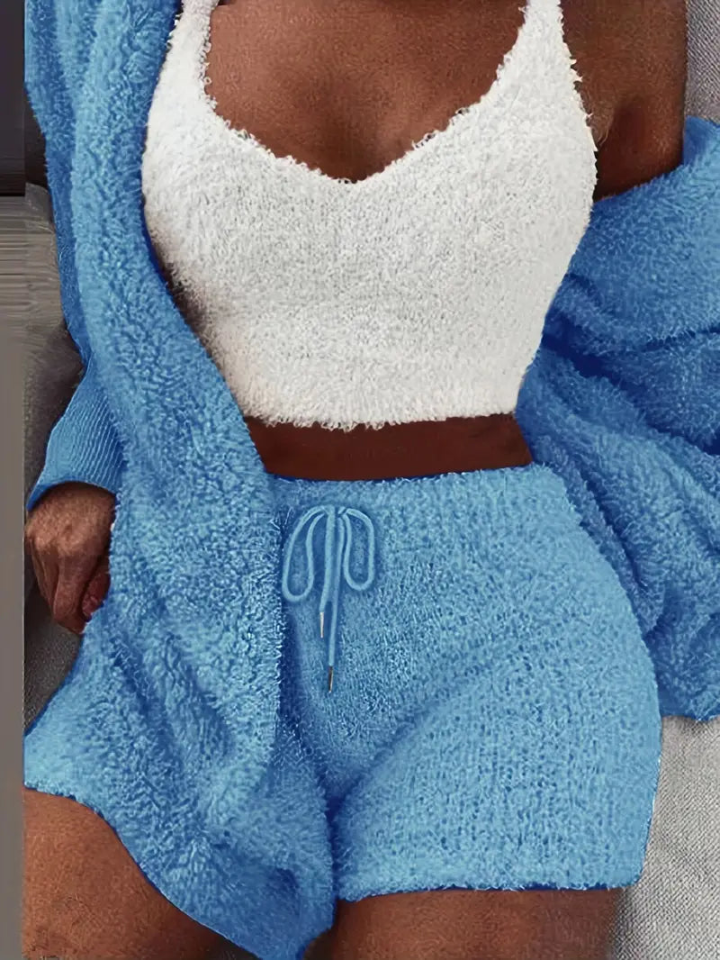 Kuschelige, weiche Damen Pyjama Set mit verschiedenen Farben