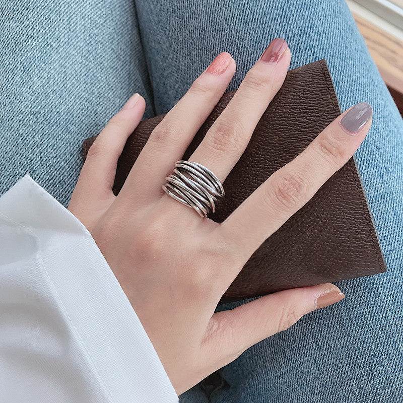 Verstelbare Layée-ring van zilver