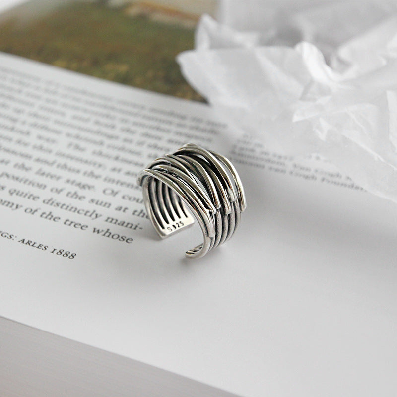 Verstelbare Layée-ring van zilver