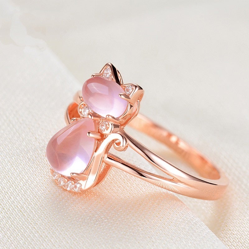Ring Katze in Roségoud