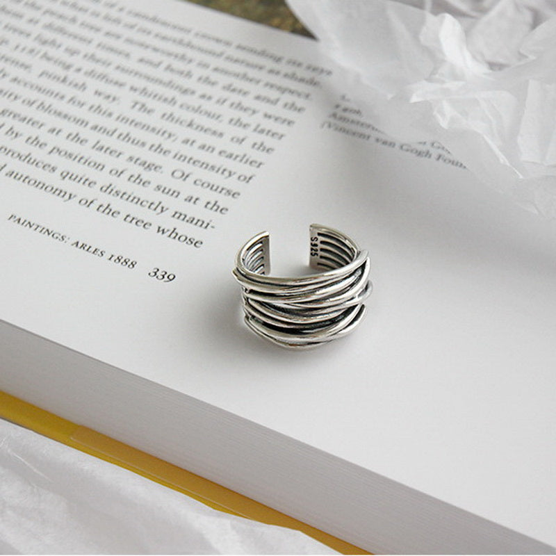 Verstelbare Layée-ring van zilver