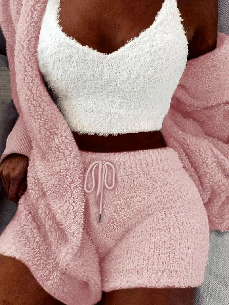 Kuschelige, weiche Damen Pyjama Set mit verschiedenen Farben