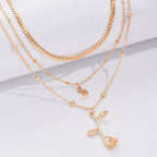 Gouden Roos Hanger Ketting