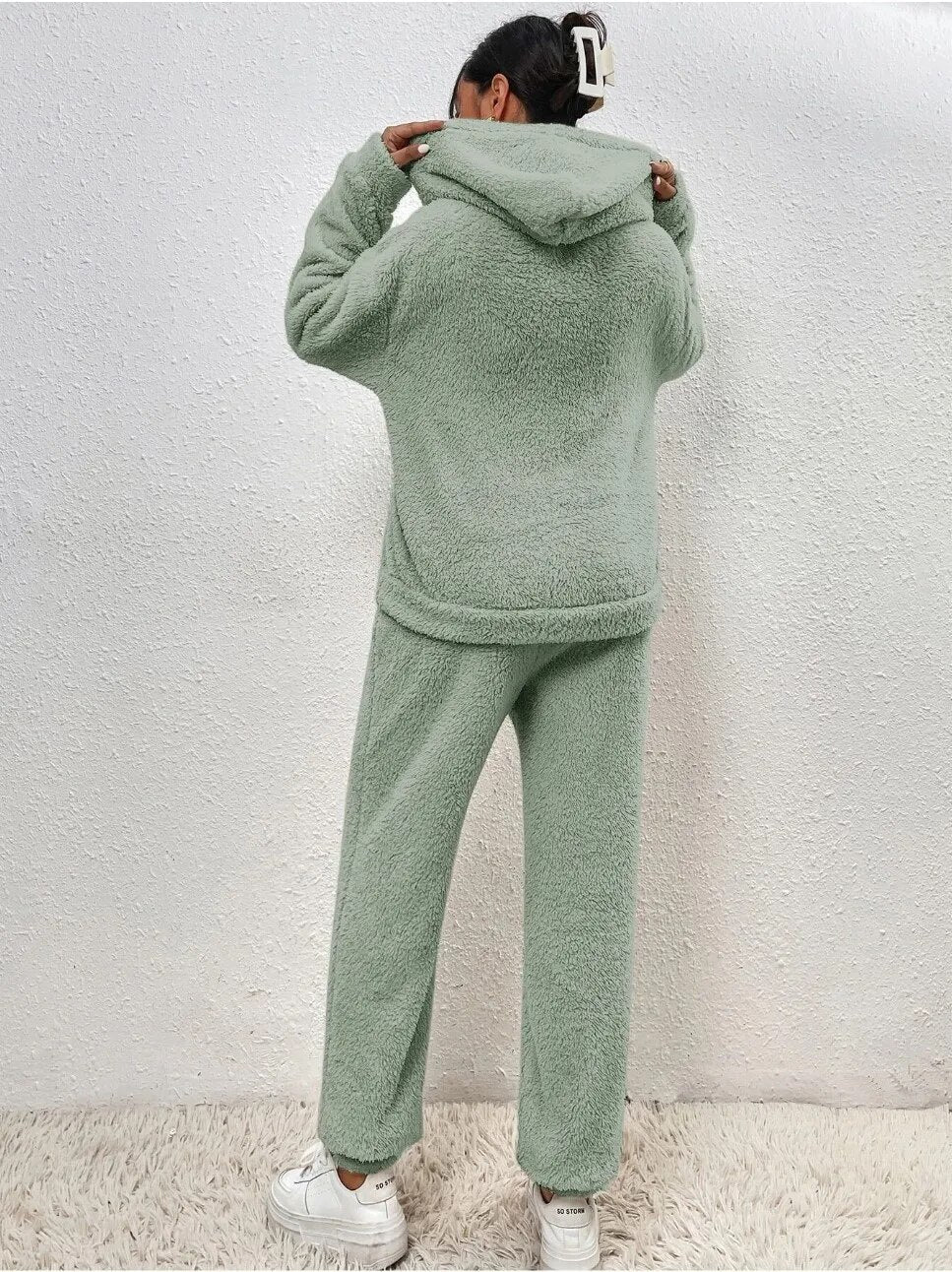 Zacht dames teddy-jumpsuit met capuchon - Zacht & Warm