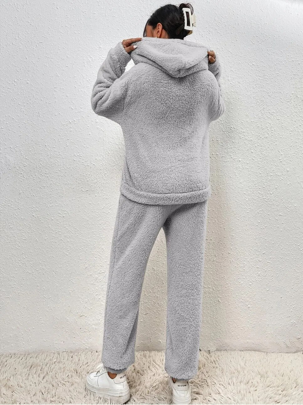 Zacht dames teddy-jumpsuit met capuchon - Zacht & Warm