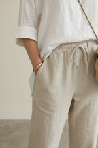 Detail shot of Hose reine Baumwolle einfarbig