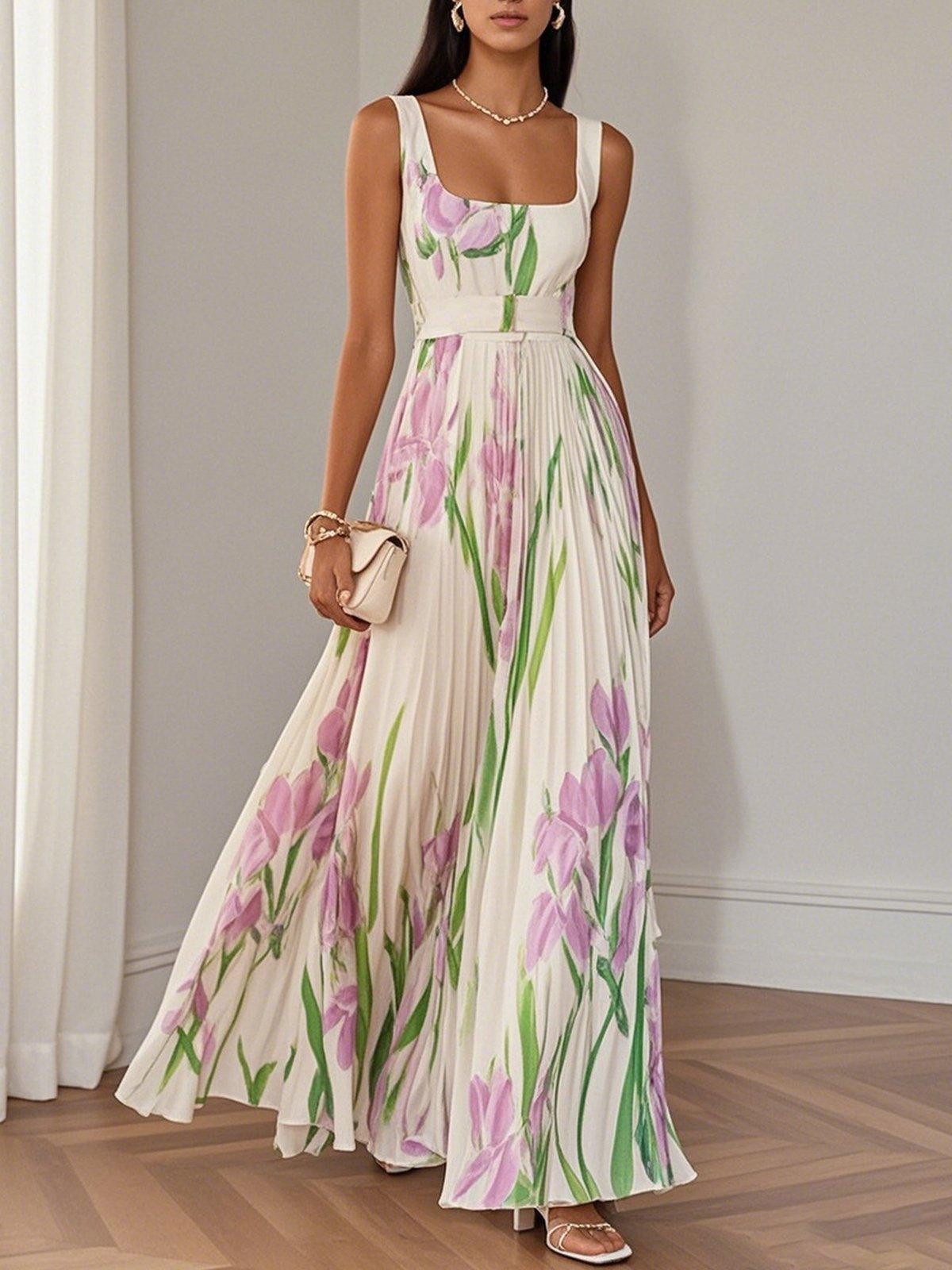 Yara™ - Maxikleid aus Plisseeschiffon