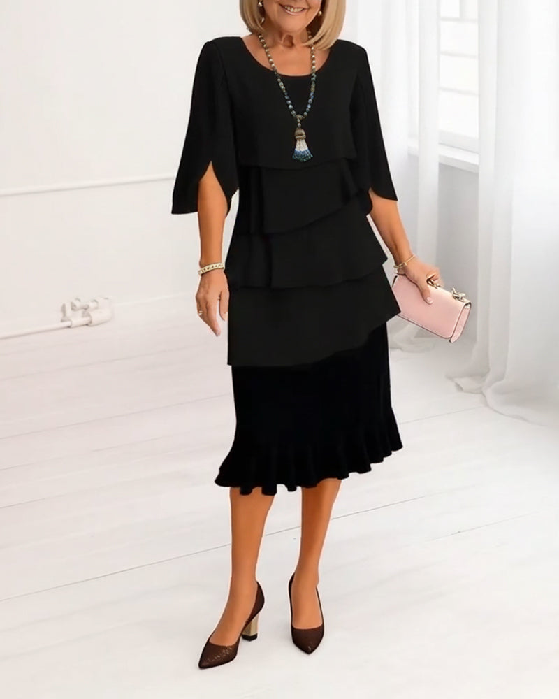 Patricia™ - Elegantes Komfort-Rüschkleid