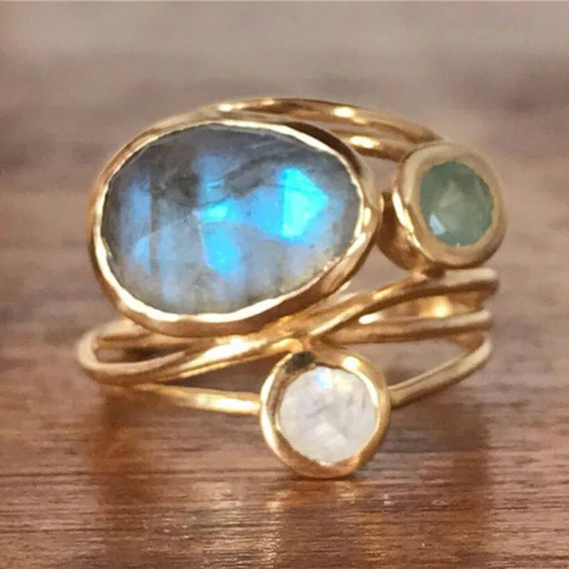 Gouden Boho Ring met Kristallen