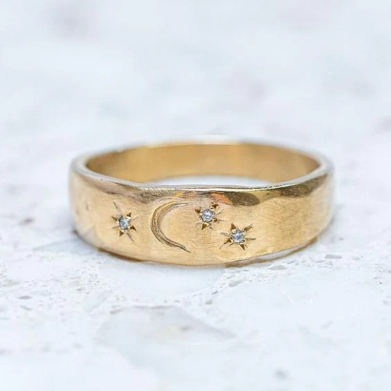 Sterling nachtring in vintage goud