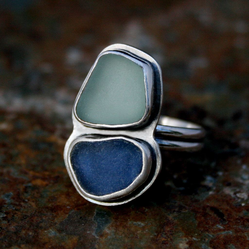 Vintage zilveren ring met steen