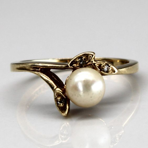 Vintage gouden ring met parel