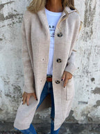 Frida - Eleganter langer Strickcardigan