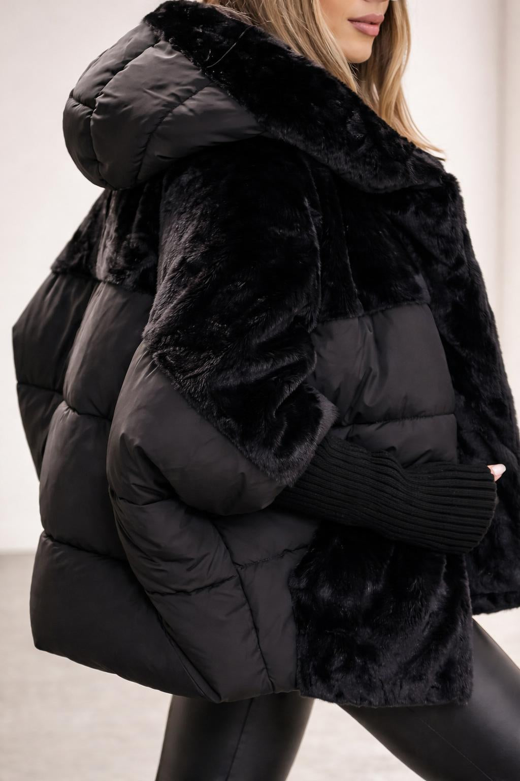 Detail shot of Yohan - Patchwork-Puffer mit Kapuze