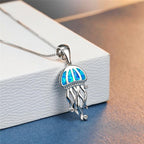 Medusa-halsketting van opaal en zilver met zirkonia